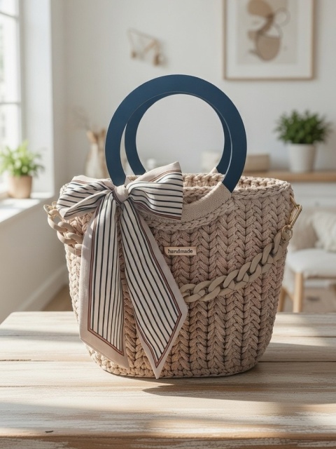 Torebka handmade beżowa