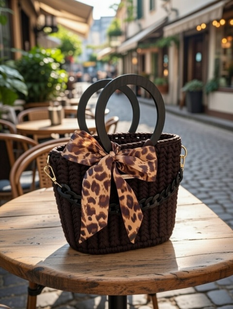 Torebka handmade brązowa